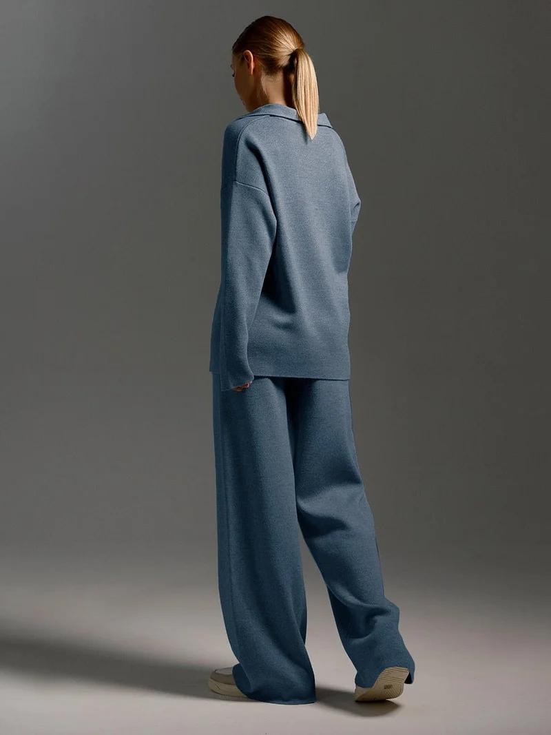Ensemble Pantalon à Col Polo pour Femmes