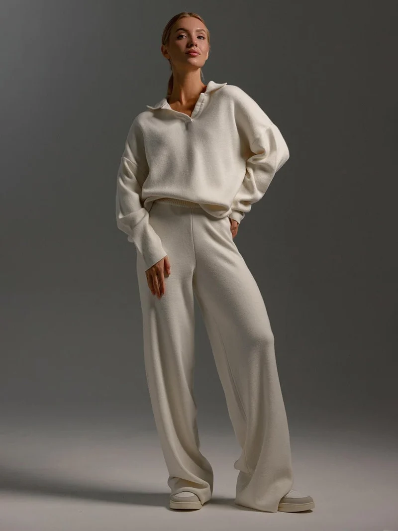 Ensemble Pantalon à Col Polo pour Femmes
