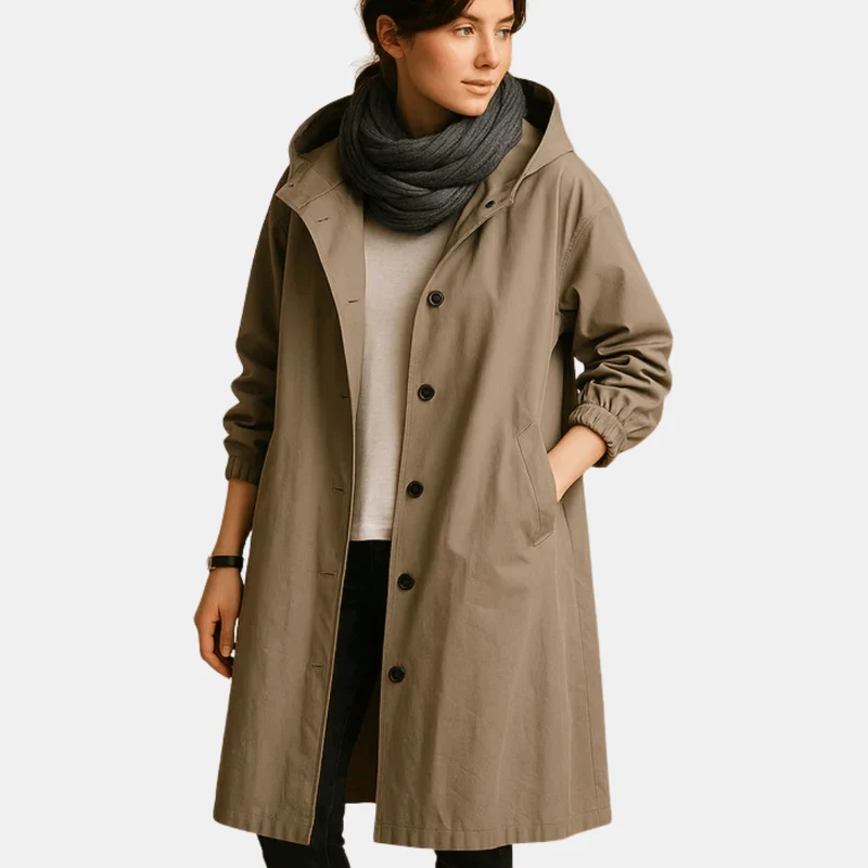 Manteau long en coton pour femmes