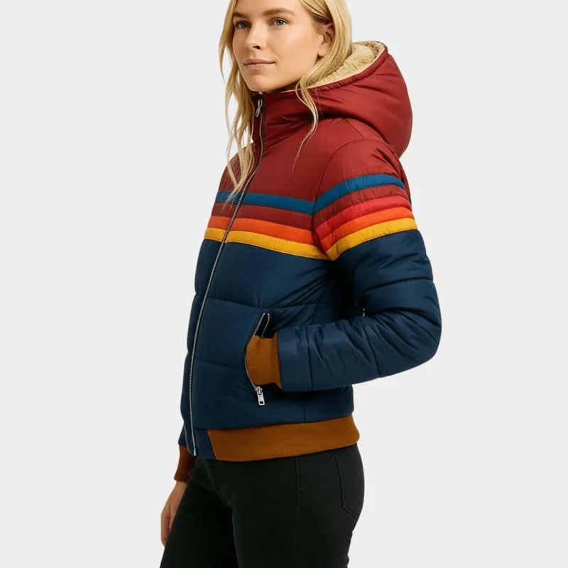 Doudoune avec motif coloré pour femmes