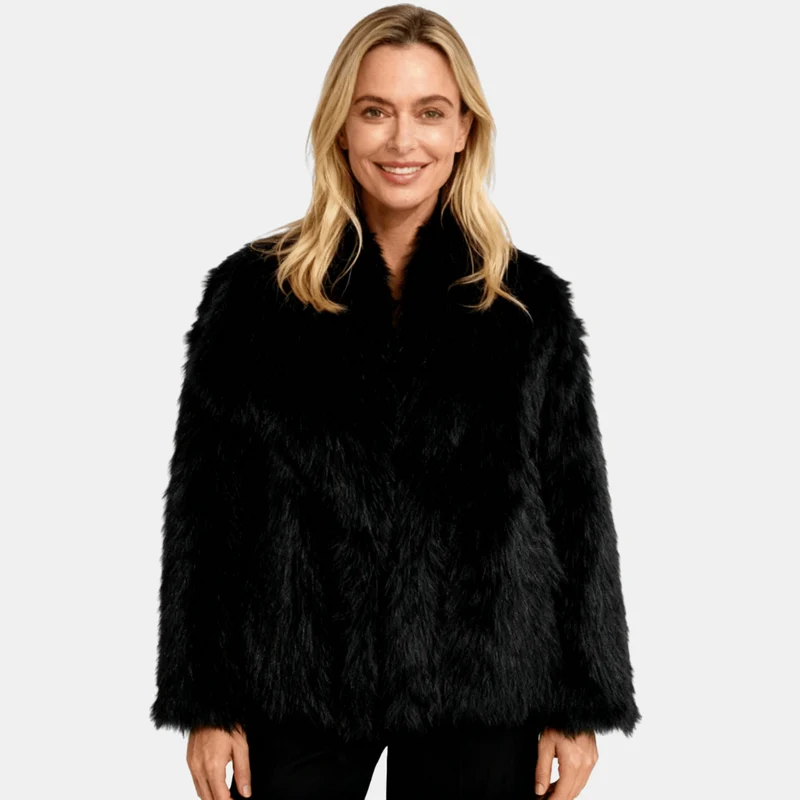 Manteau en fausse fourrure pour femme