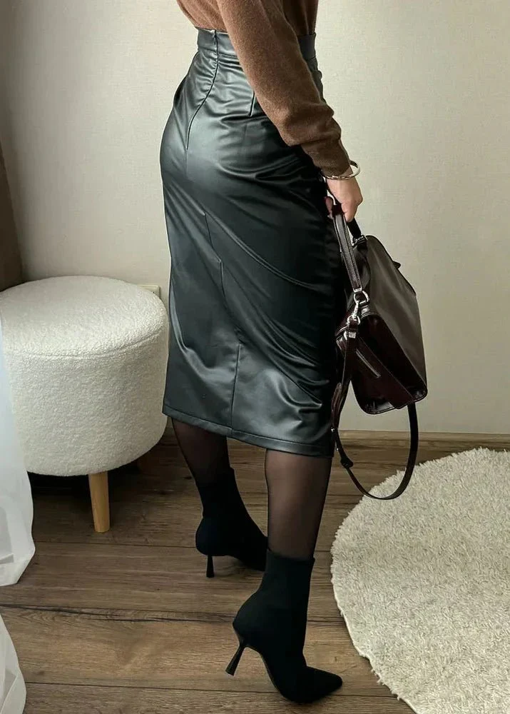 Jupe en cuir synthétique pour Femme