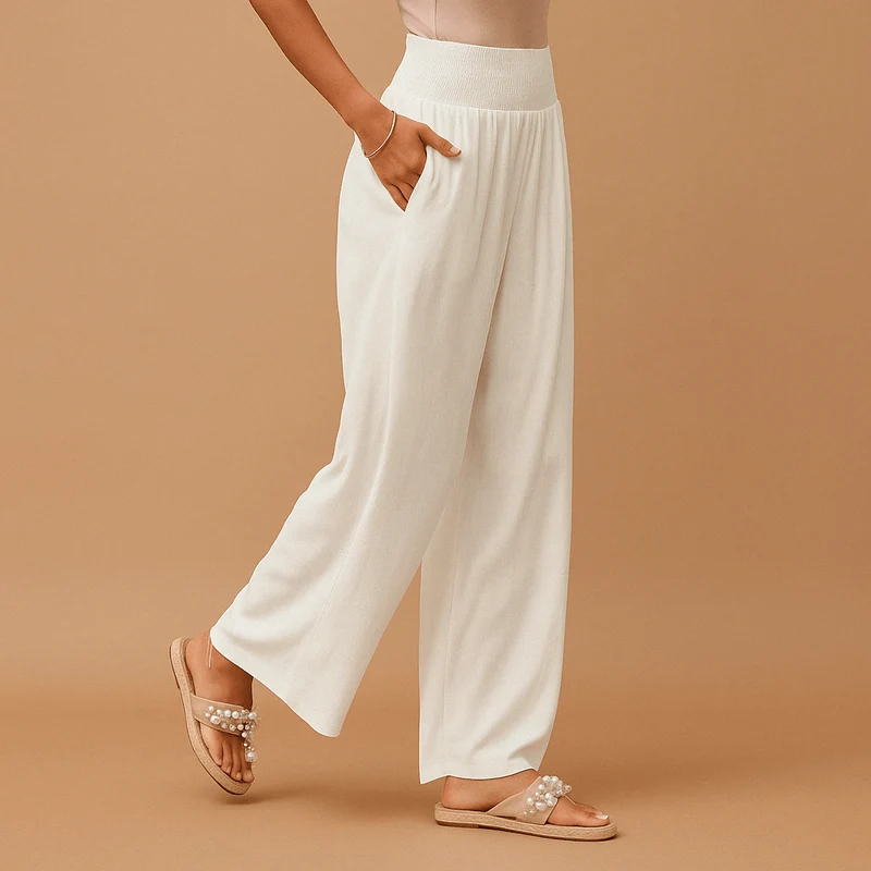Pantalon Ample en Lin pour Femme