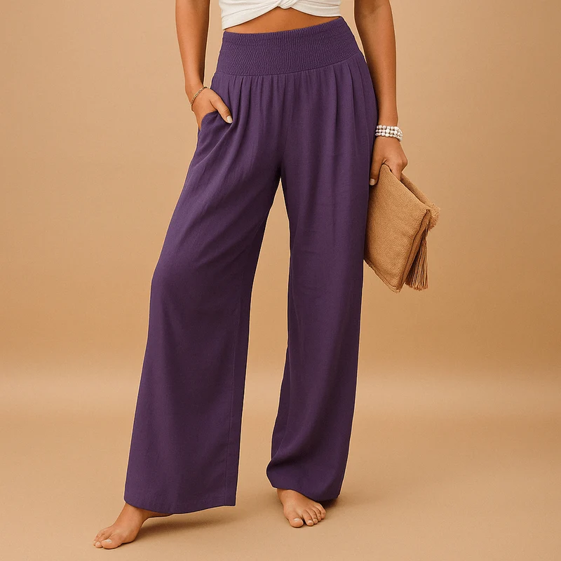 Pantalon Ample en Lin pour Femme
