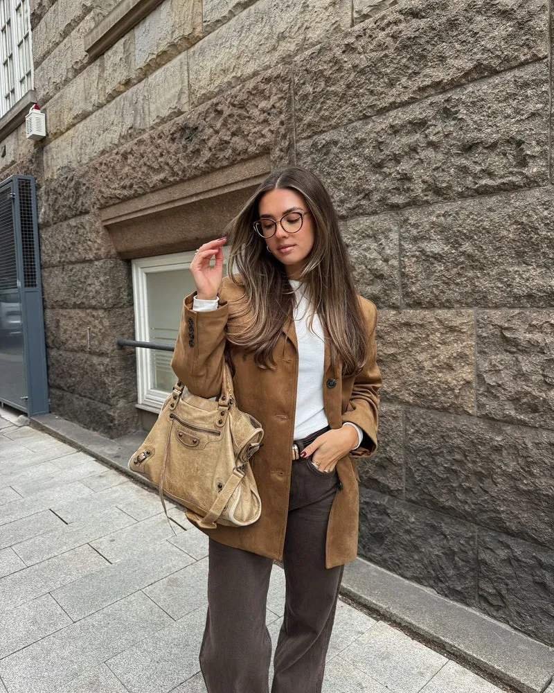 Blazer Femme coupe droite avec revers crantés