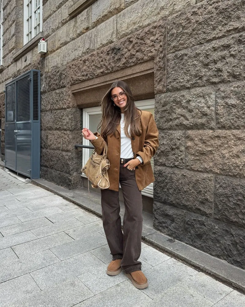 Blazer Femme coupe droite avec revers crantés