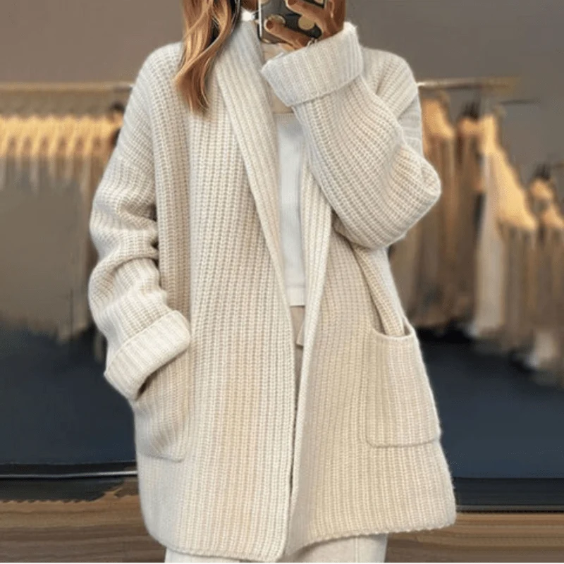 Cardigan Long pour Femmes en Polyester