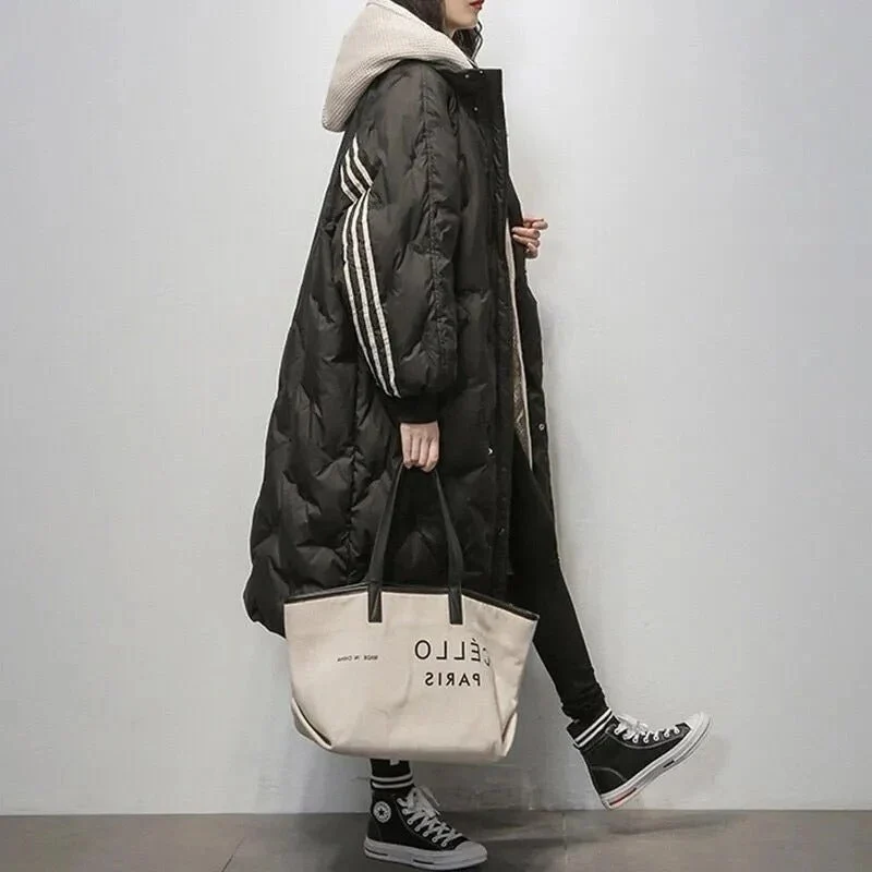 Manteau Long à Capuche en Duvet pour Femme