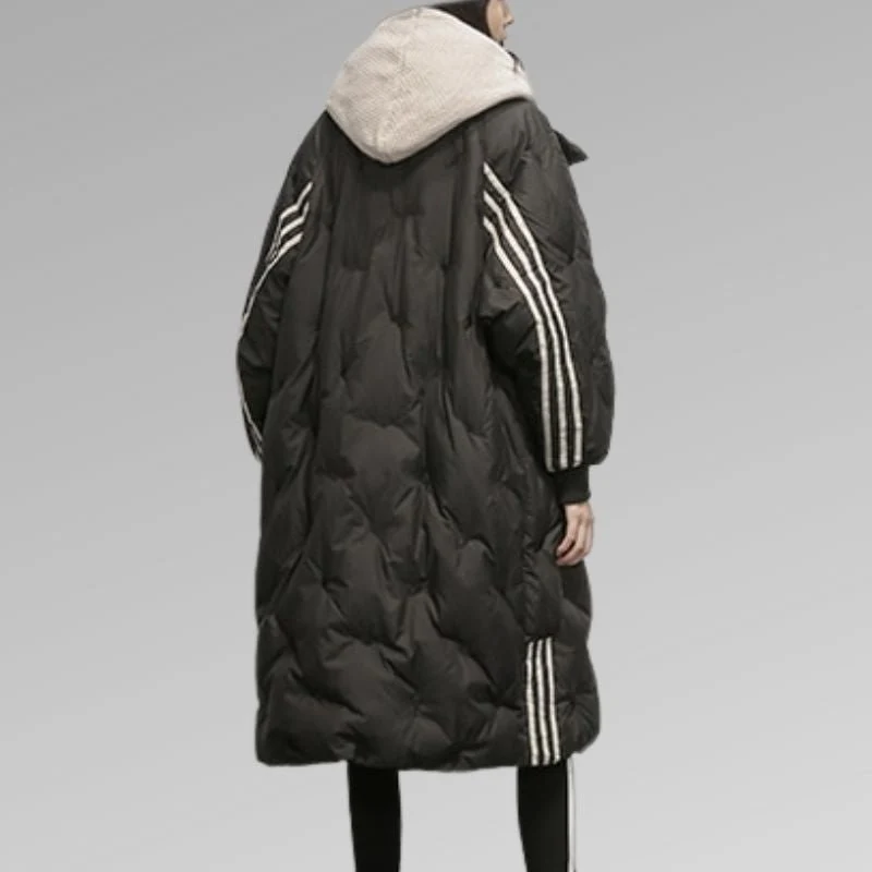 Manteau Long à Capuche en Duvet pour Femme