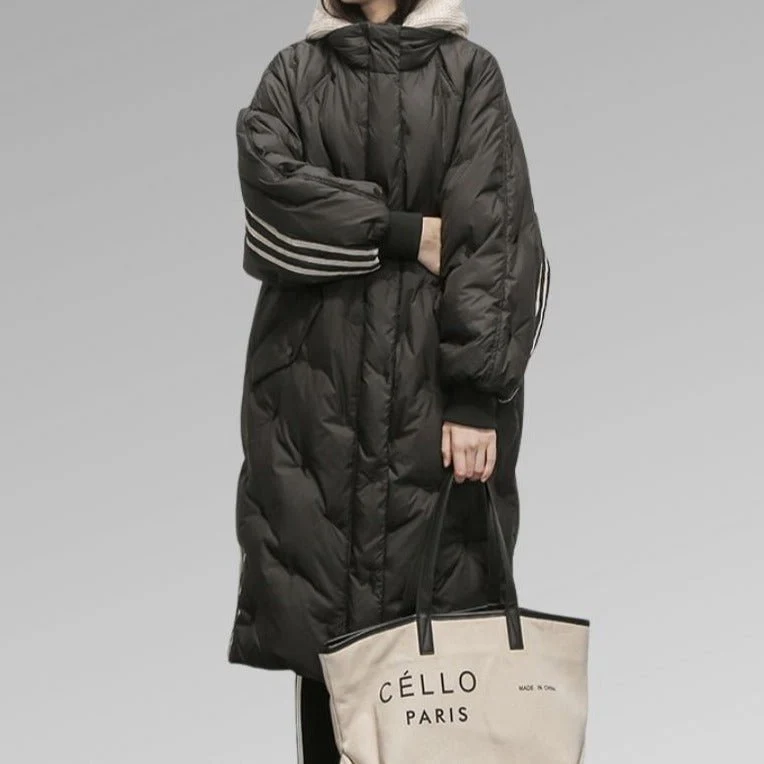 Manteau Long à Capuche en Duvet pour Femme