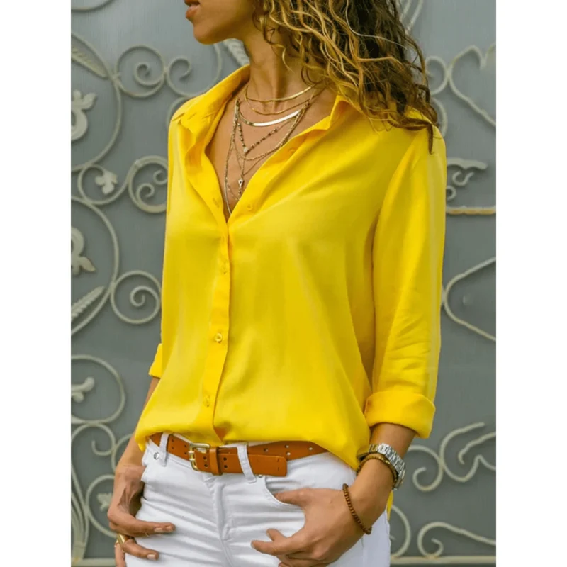 Chemise Boutonnée à Manches Longues pour Femme
