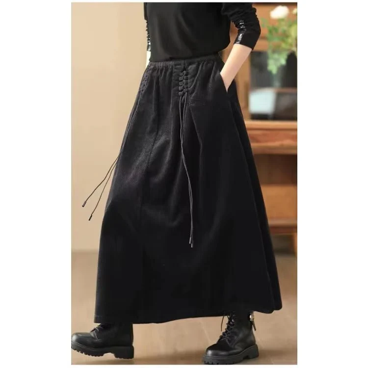 Jupe Maxi en Velours Côtelé pour Femme