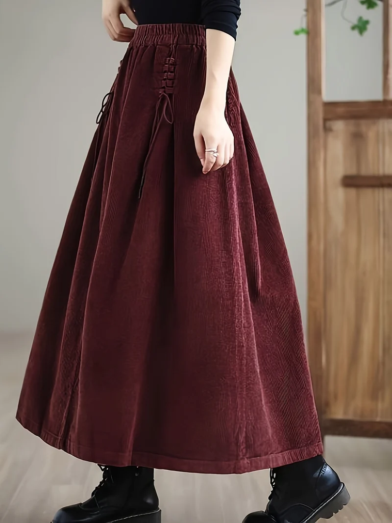 Jupe Maxi en Velours Côtelé pour Femme