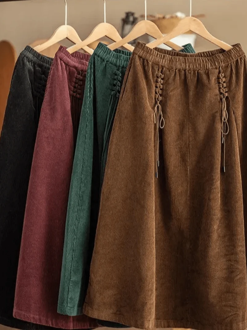 Jupe Maxi en Velours Côtelé pour Femme