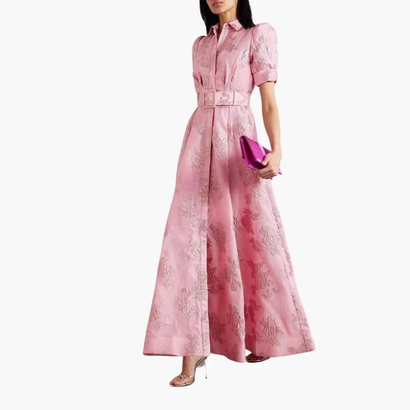Robe Florale avec Ceinture pour Femme
