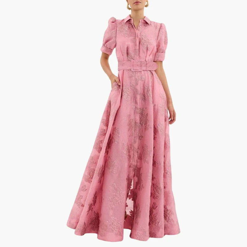 Robe Florale avec Ceinture pour Femme