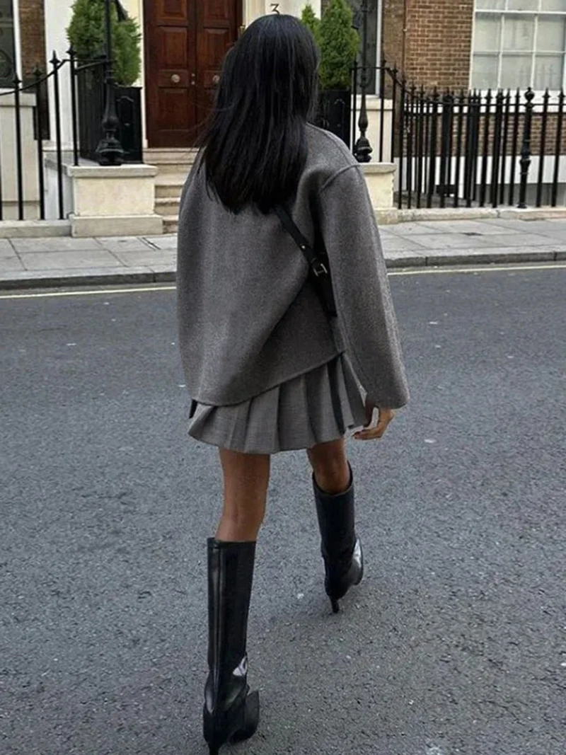 Manteau Caban à Double Boutonnage pour Femmes