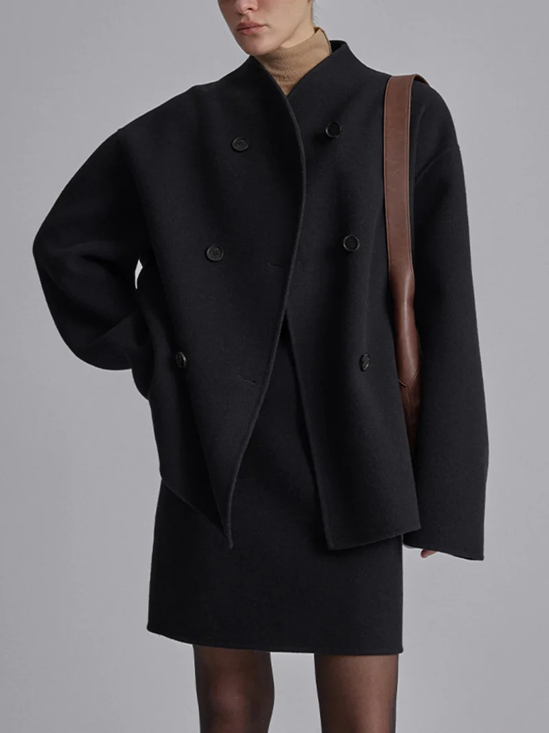 Manteau Caban à Double Boutonnage pour Femmes