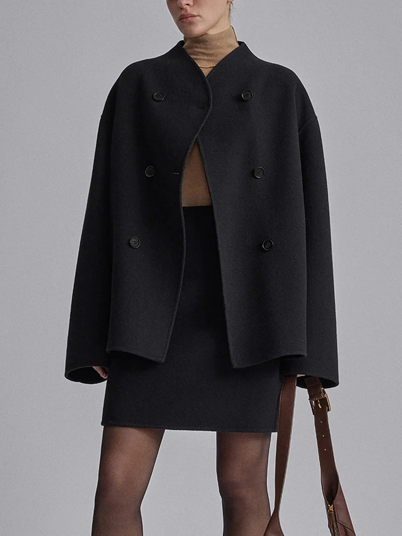 Manteau Caban à Double Boutonnage pour Femmes