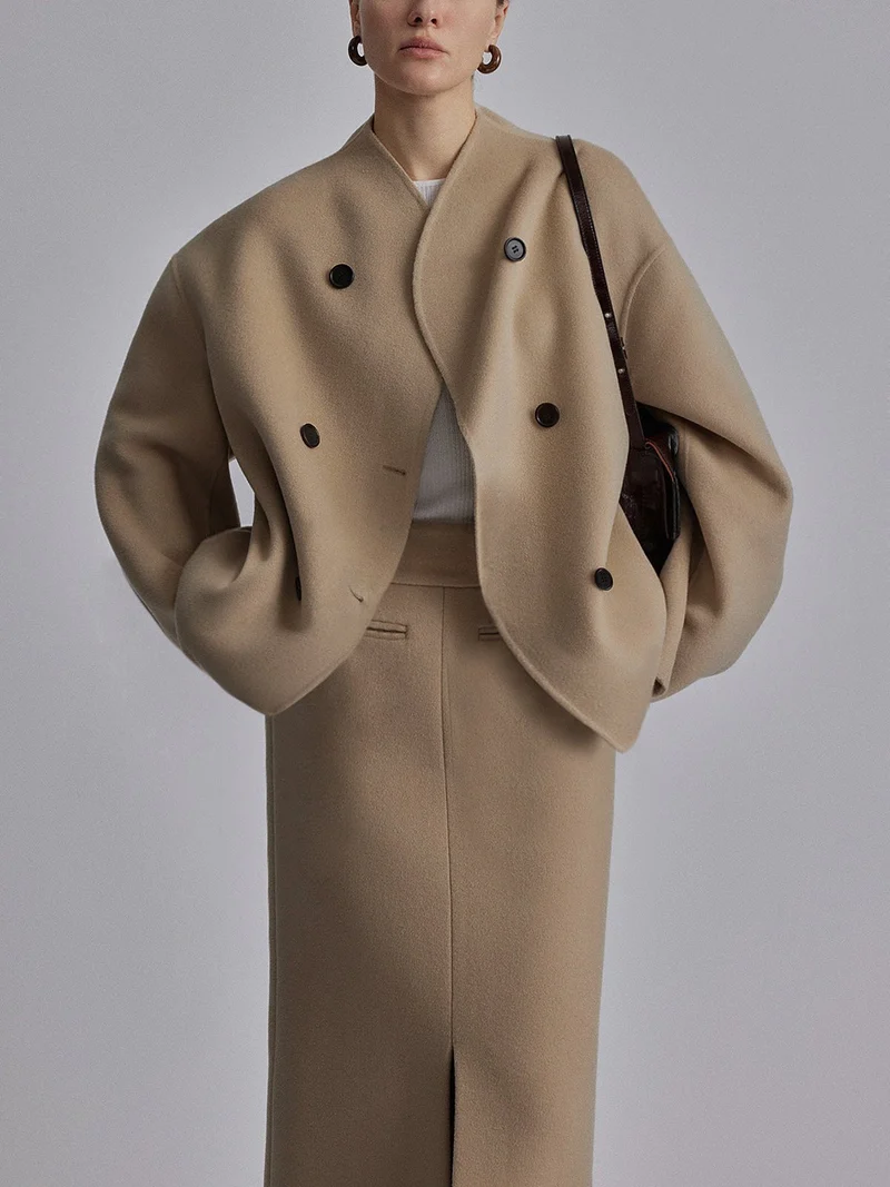 Manteau Caban à Double Boutonnage pour Femmes