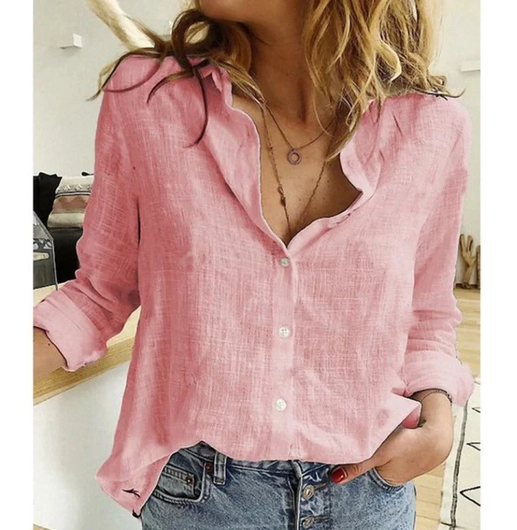 Blouse Longue en Lin et Coton à Boutons pour Femme | Idéale pour le Quotidien
