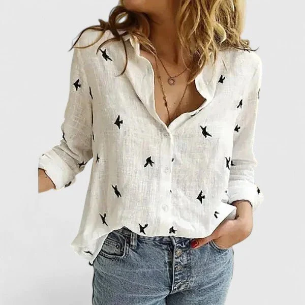 Blouse Longue en Lin et Coton à Boutons pour Femme | Idéale pour le Quotidien
