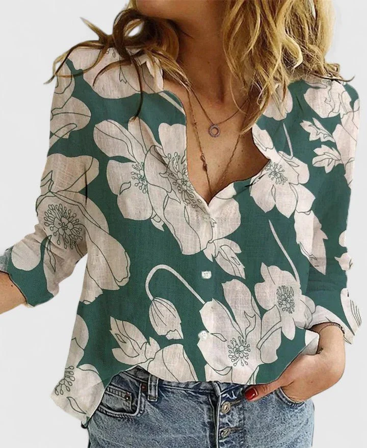 Blouse Longue en Lin et Coton à Boutons pour Femme | Idéale pour le Quotidien