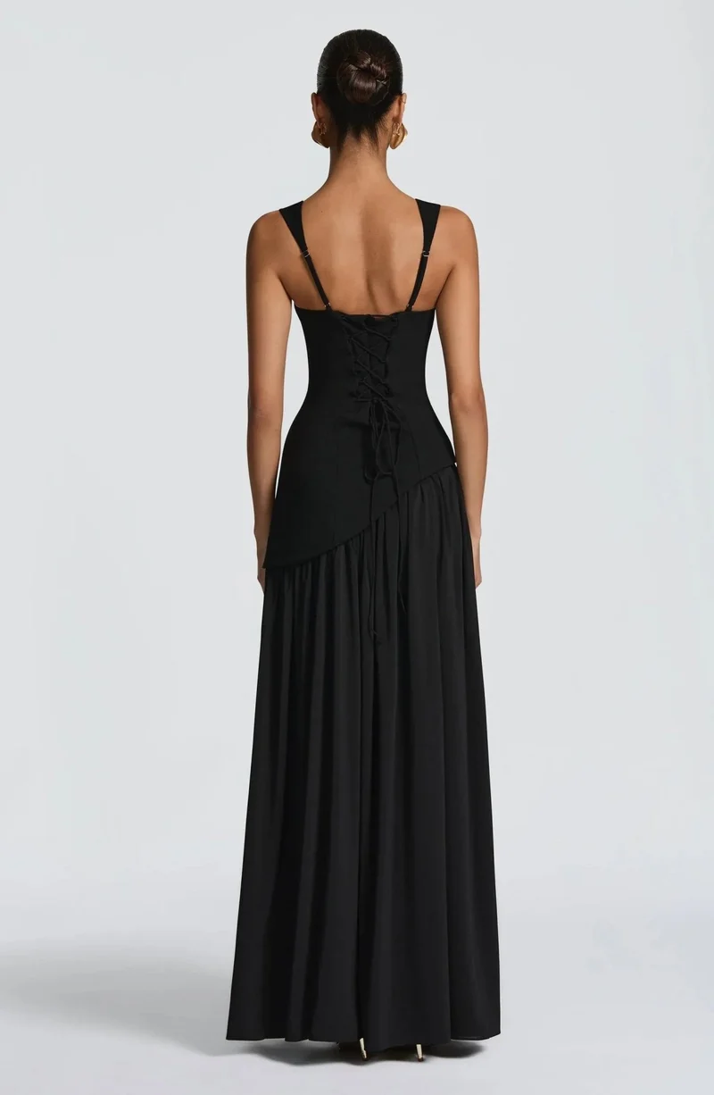 Robe Longue Évasée à Taille Cintrée pour Femme | Idéale pour les Sorties