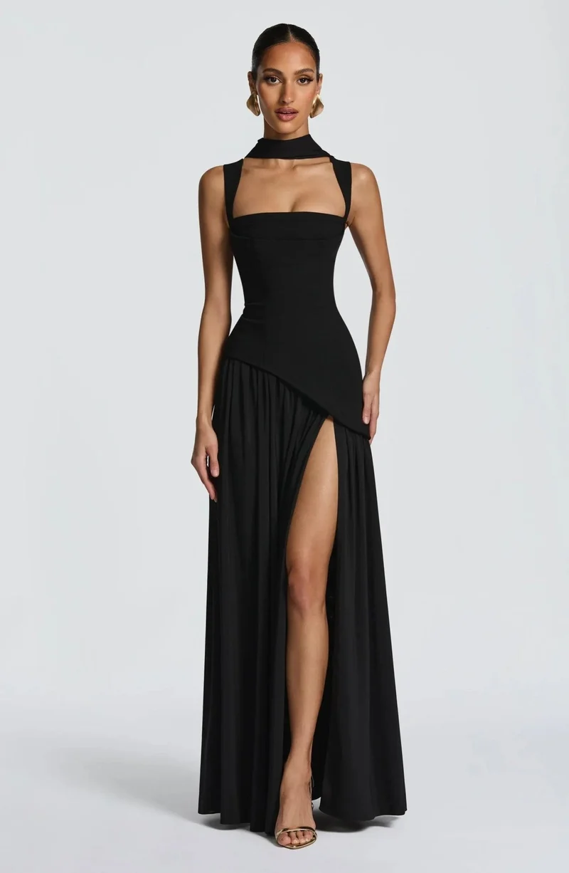 Robe Longue Évasée à Taille Cintrée pour Femme | Idéale pour les Sorties