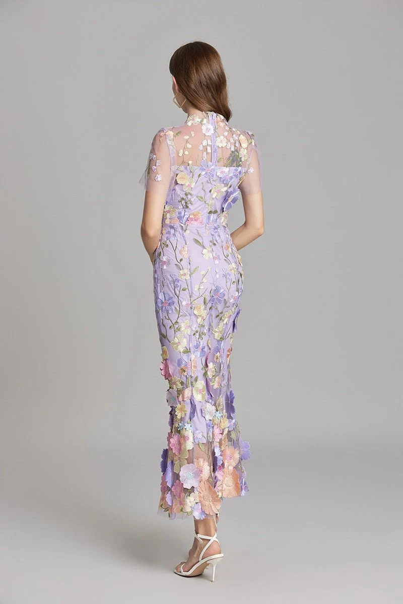Robe Mermaid à Appliques Florales pour Femme | Idéale pour les Sorties