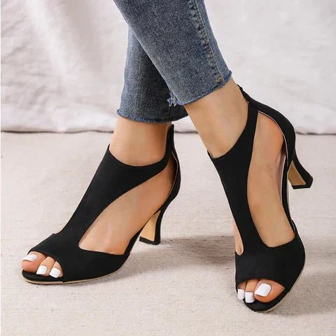 Sandales avec Tacco Bas et Suede pour Femme | Idéales pour l'Été