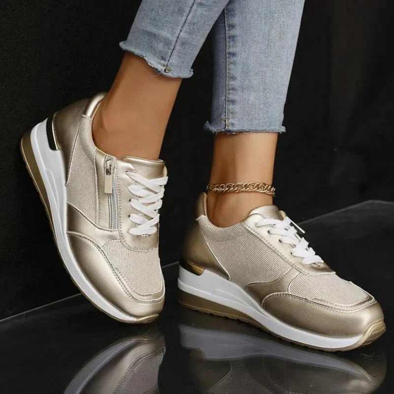 Chaussures de Sport à Lacets et Fermeture Éclair pour Femmes