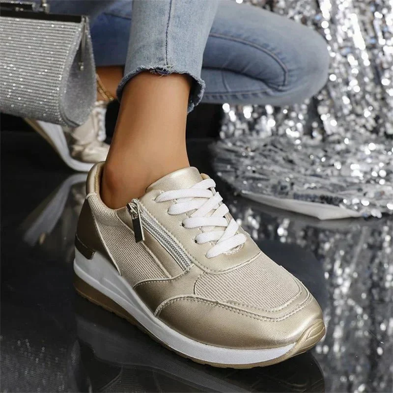 Chaussures de Sport à Lacets et Fermeture Éclair pour Femmes