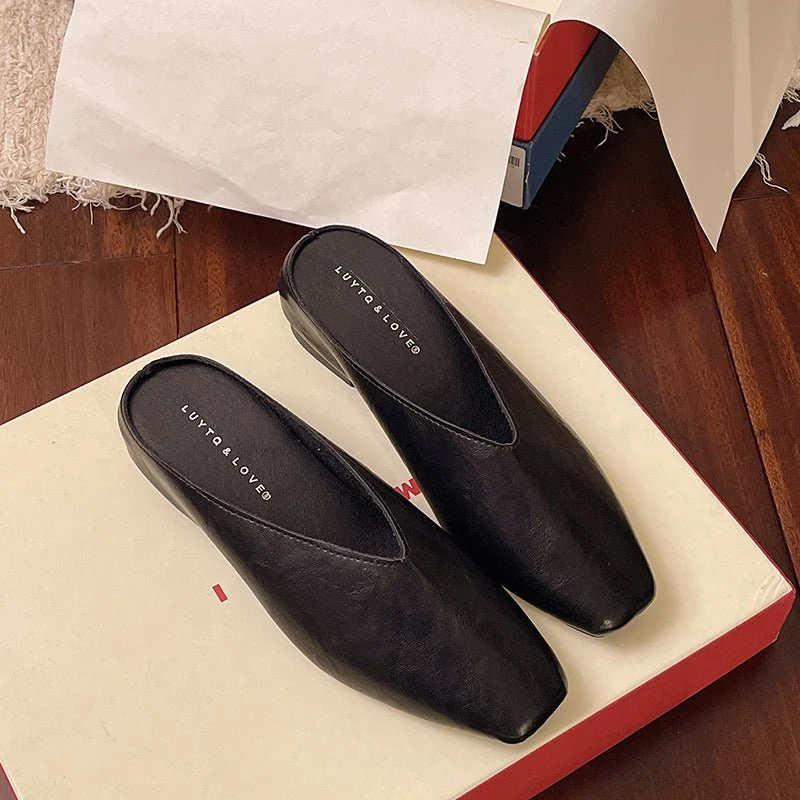 Chaussures plates en cuir vegan pour femmes