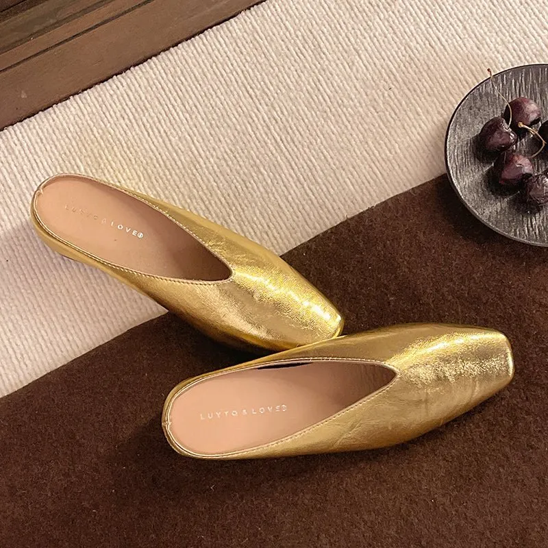 Chaussures plates en cuir vegan pour femmes