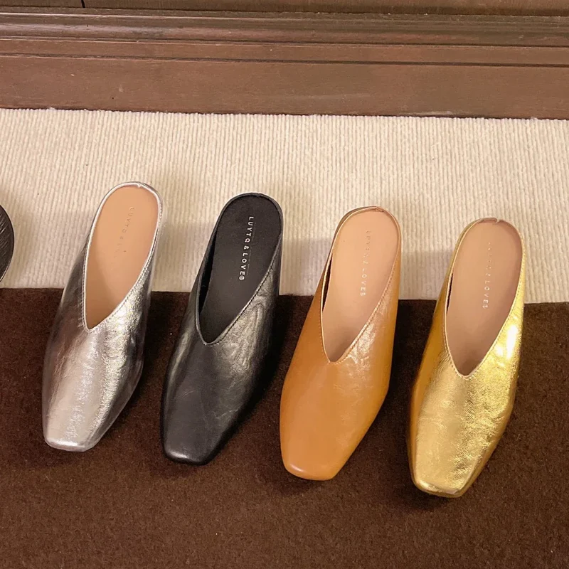 Chaussures plates en cuir vegan pour femmes
