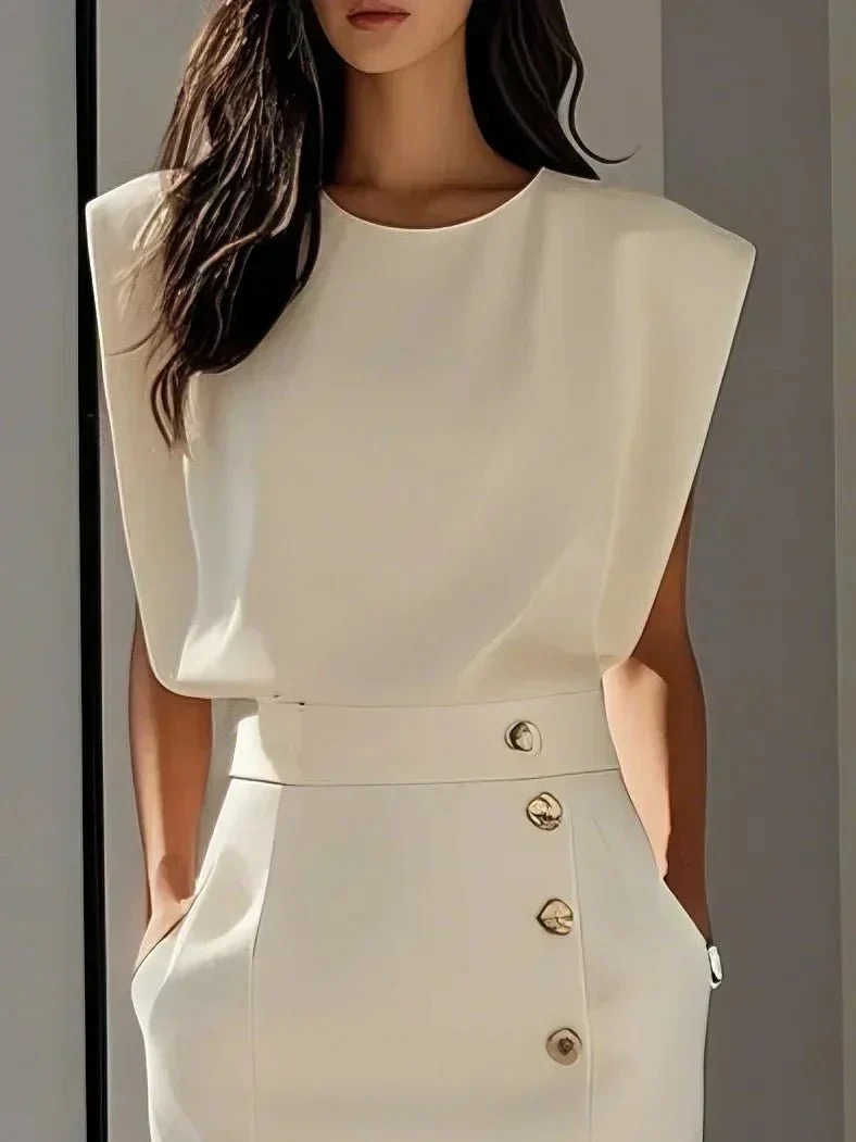 Robe Midi à Encolure Ronde pour Femmes