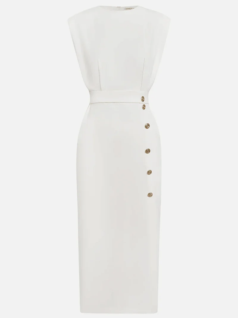 Robe Midi à Encolure Ronde pour Femmes