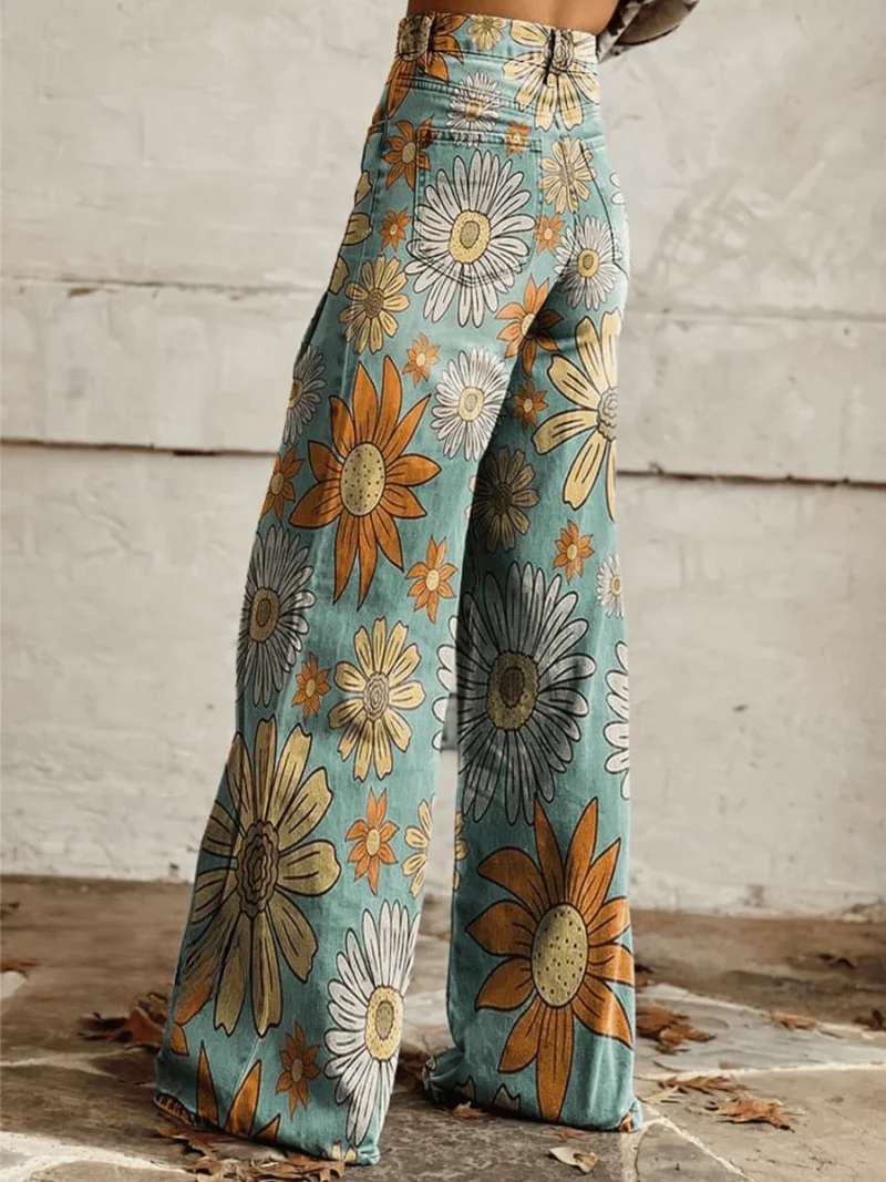 Pantalon Palazzo Floral pour Femmes