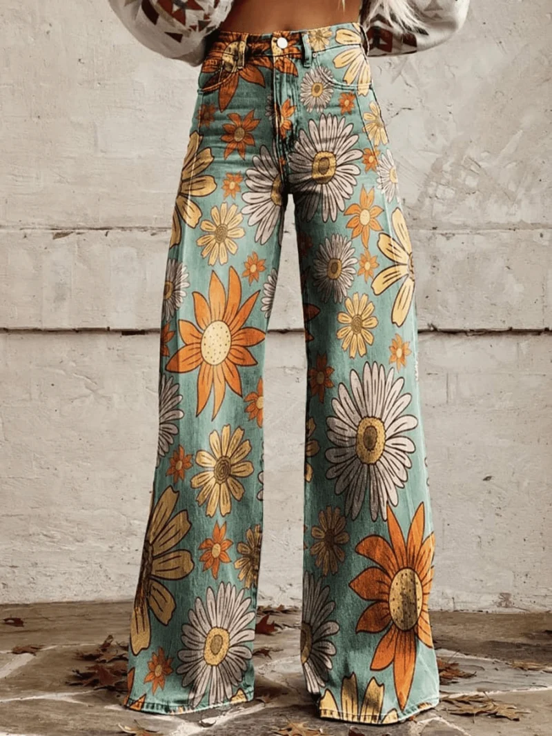 Pantalon Palazzo Floral pour Femmes
