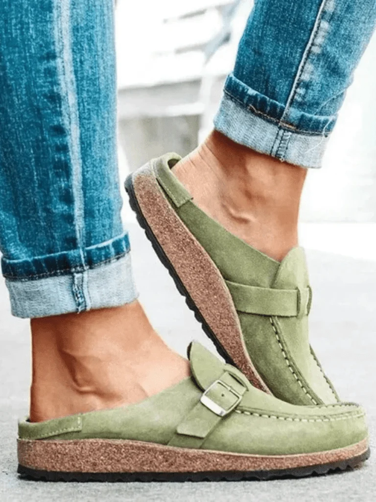 Clogs en Suède à Boucle pour Femmes