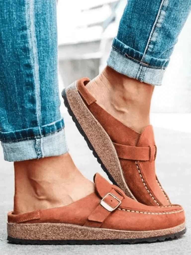 Clogs en Suède à Boucle pour Femmes