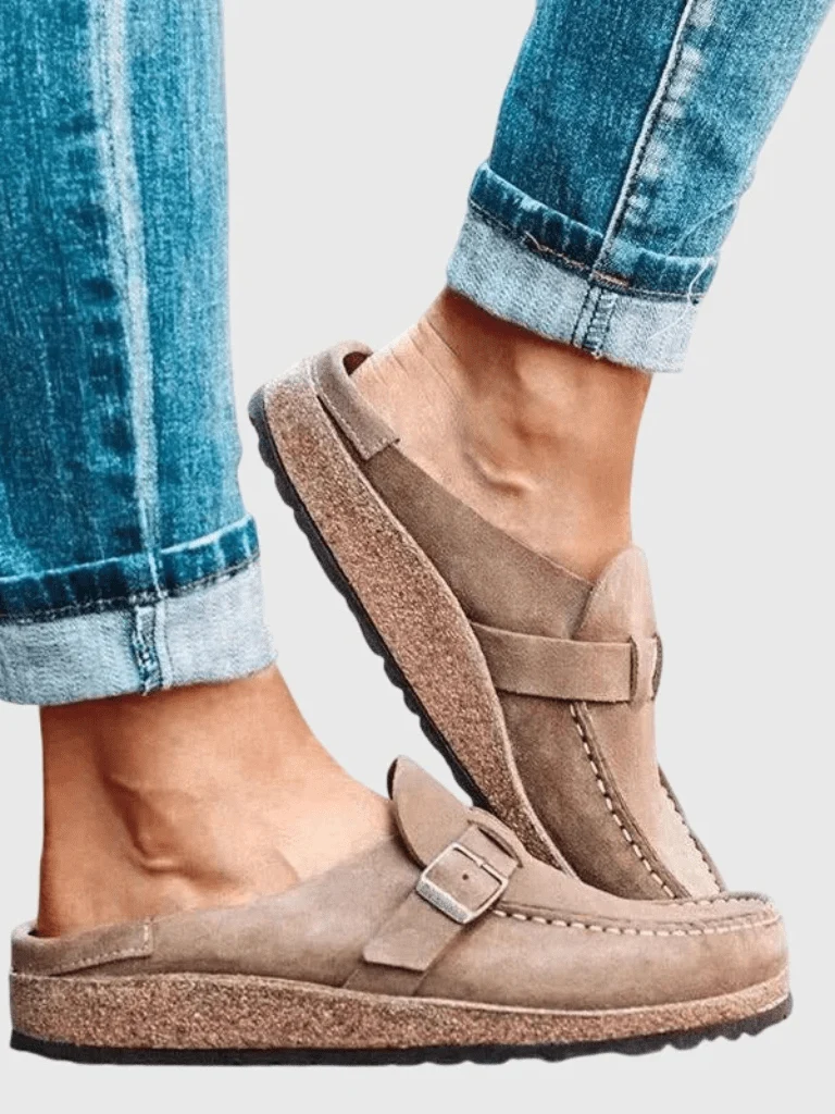 Clogs en Suède à Boucle pour Femmes