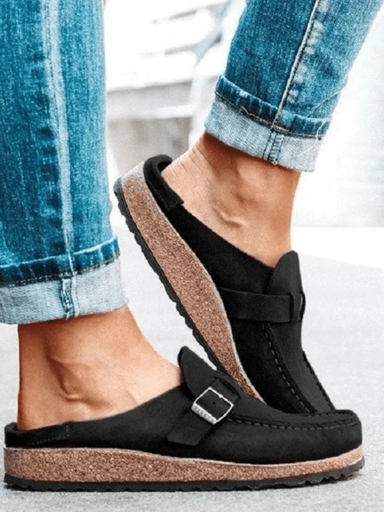 Clogs en Suède à Boucle pour Femmes