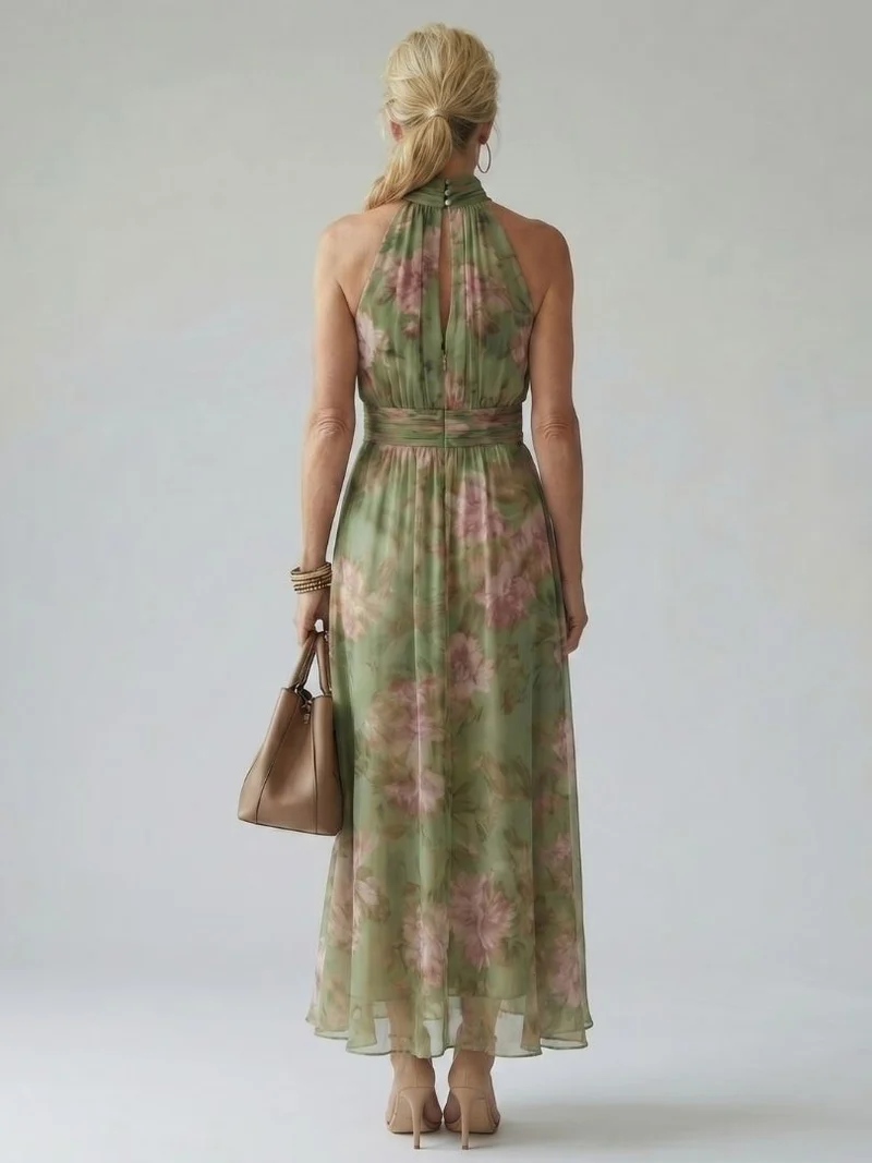 Robe Longue Imprimée Florale pour Femmes