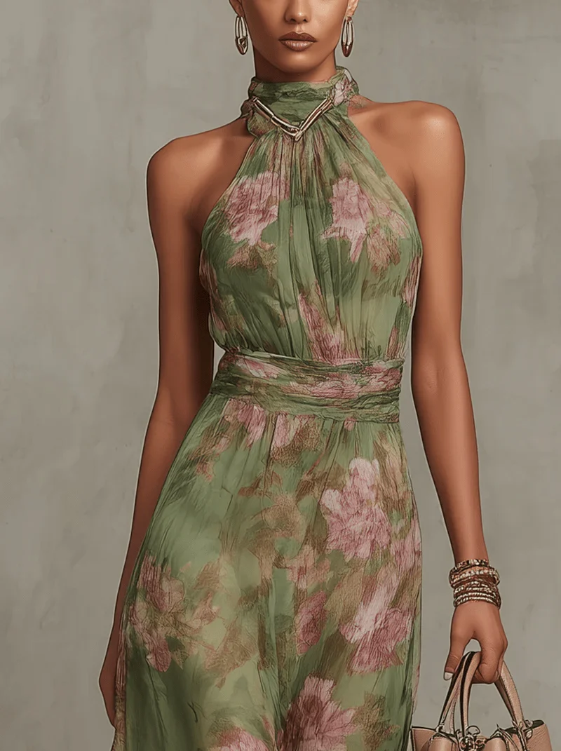 Robe Longue Imprimée Florale pour Femmes