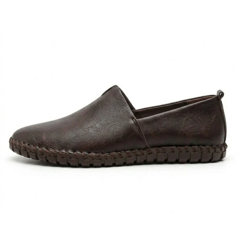 Mocassins en Cuir Artificiel pour Hommes Chaussures de Conduite Souples à Enfiler