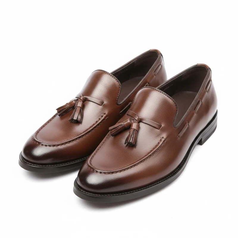 Mocassins à pampilles en cuir pour homme chaussures habillées de style britannique