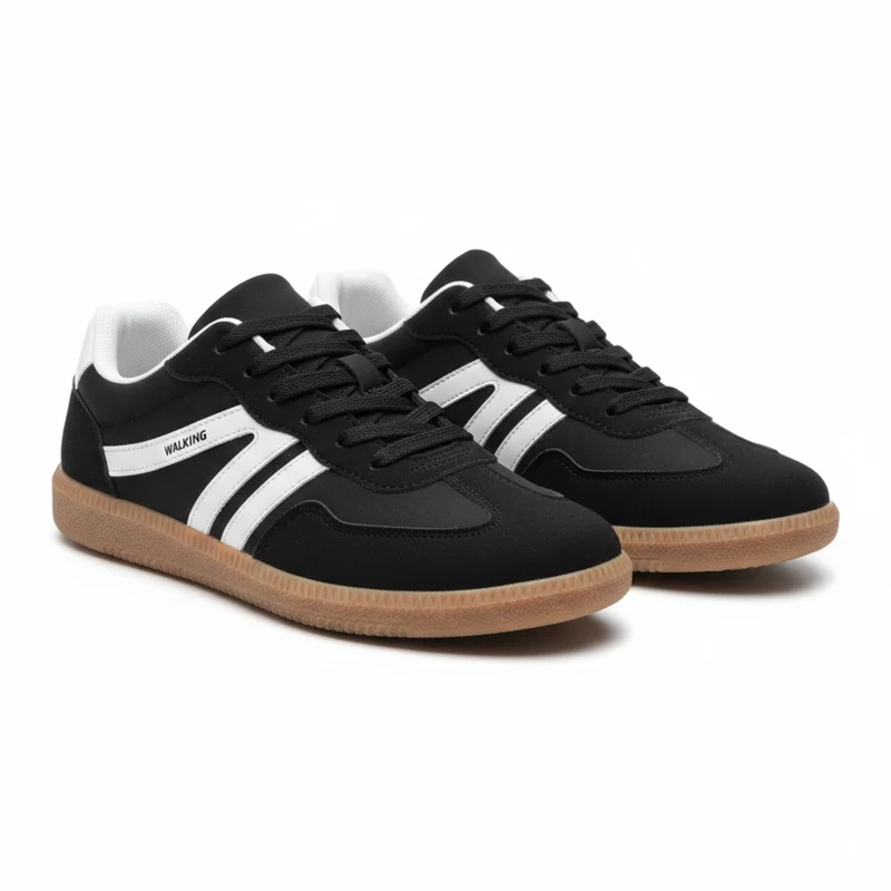 Baskets de ville pour femme à semelle plate et lacets chaussures de marche confort