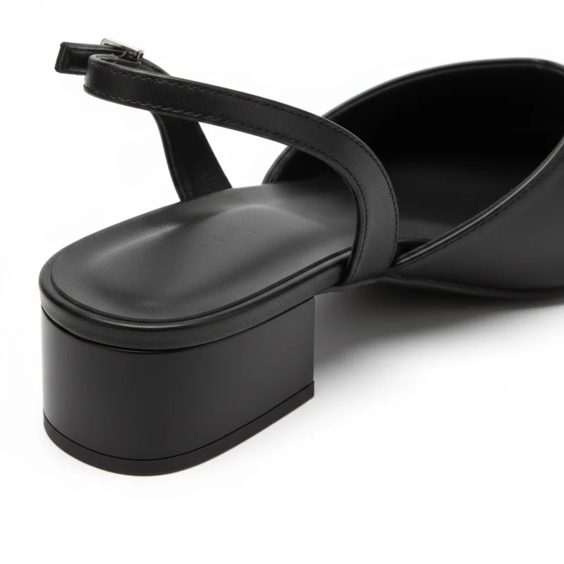 Escarpins slingback pour femme à bout pointu et talon bloc moyen pour le bureau